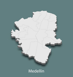 3d Isometric Map Of Medellin Is A City Of Colombia