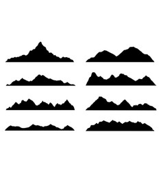 Black Silhouette Mountains On A White Background