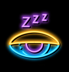 Half Closed Asleep Eye Neon Glow Icon