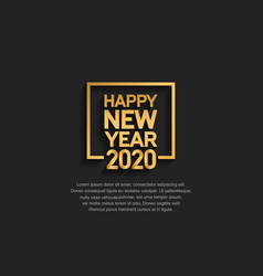 Happy New Year 2020 Golden Number In Square