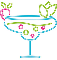 Neon Cocktail Margarita Glass