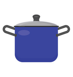 Blue Cooking Pot On A White Background