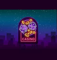 Casino Is A Neon Sign Neon Logo Emblem Gambling