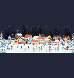 Christmas Backgroundwinter Night With People