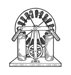 Electrostatic Generator Sketch Engraving