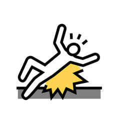 Fall Back Man Accident Color Icon