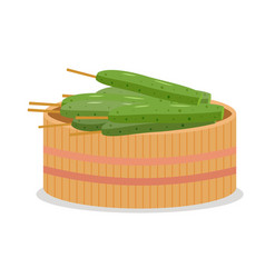 Cucumbers On A Skewer In A Plate