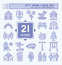 Icon Set City Park Suitable For Building Symbol