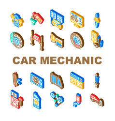 Car Mechanic Auto Icons Set