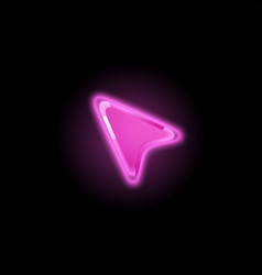 Glowing Glassy Arrow Button Cursor Game Pink