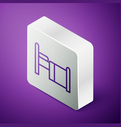 Isometric Line Hospital Bed Icon Isolated