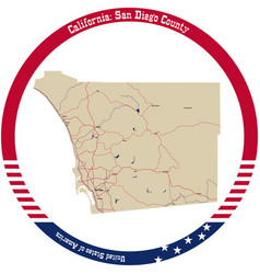 Map Of San Diego County In California Usa