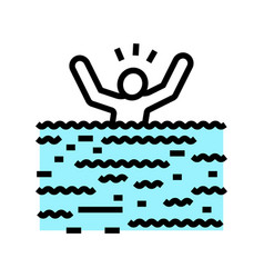 Sink Water Man Accident Color Icon