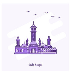 Touba Senegal Landmark Purple Dotted Line Skyline