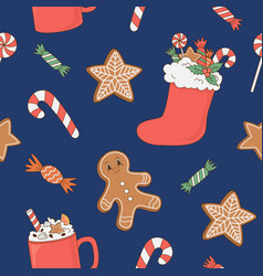 Christmas Seamless Pattern With Sweets