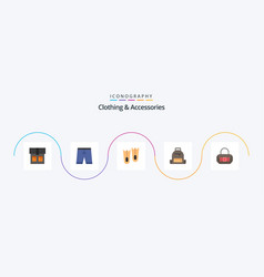 Clothing And Accessories Flat 5 Icon Pack