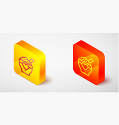 Isometric Line Donation Food Icon Isolated On