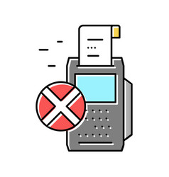 Refusal Payment Pos Terminal Color Icon