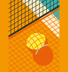 Tennis Ball And Net With Shadow