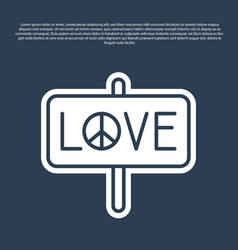 Blue Line Peace Icon Isolated On Background