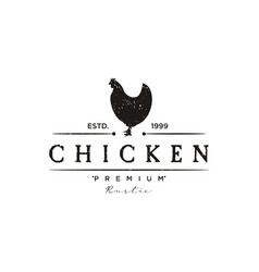 Chicken Logo Design Vintage Broiler