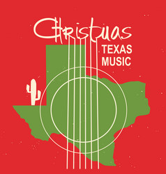 Christmas Texas Music Poster Vintage Card