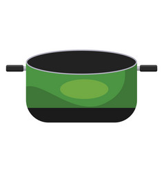 Green Cooking Pot On A White Background