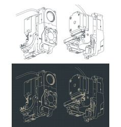 3d Printer Extruder Isometric Drawings