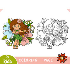 Coloring Book Hawaiian Girl Dancing Hula