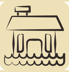 Icon Flood Related To Ecology Symbol Hand Drawn