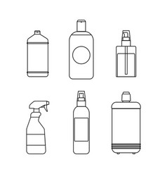 Sanitiser Bottles Icons Set In Line Style