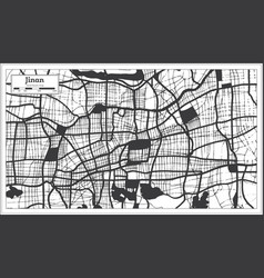 Jinan China City Map In Black And White Color