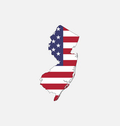 New Jersey Map On American Flag