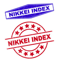 Nikkei Index Corroded Stamp Seals In Circle