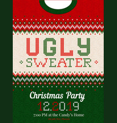 Ugly Sweater Christmas Party Invite Knitted