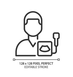 Diagnostic Ultrasound Pixel Perfect Linear Icon