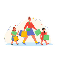 Shopping With Children Concept