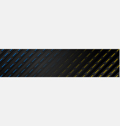 Abstract Black Stripes With Blue Yellow Neon