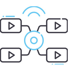 Distribution Channels Line Icon Outline Symbol