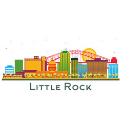 Little Rock Arkansas City Skyline With Color