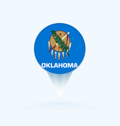 Map Pointer With Flag Of Oklahoma