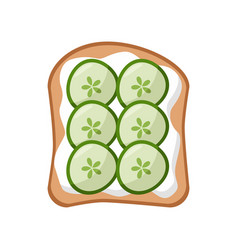 Slice Of Bread With Butter And Cucumber