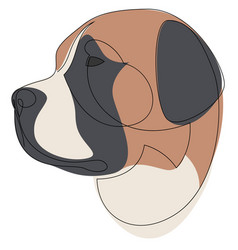 St Bernard Dog In One Line Style