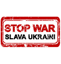 Stop War Slava Ukrainian Rubber Stamp