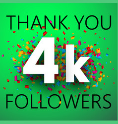 Thank You 4k Followers Card With Colorful