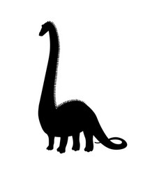 Diplodocus Dinosaur Black Silhouette Flat