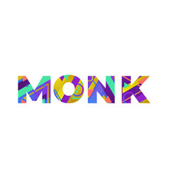 Monk Concept Retro Colorful Word Art