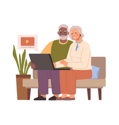 Senior People Watching Videos In Internet