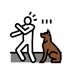 Dog Barking Person Accident Color Icon