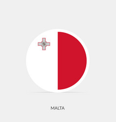 Malta Round Flag Icon With Shadow